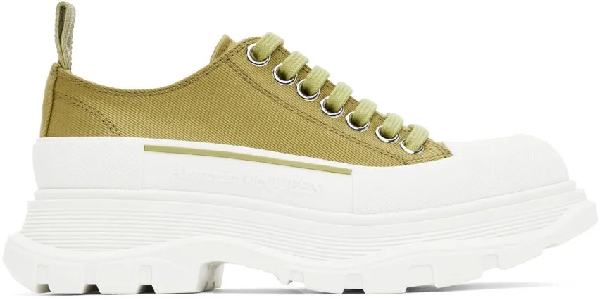Alexander McQueen White & Pink Tread Slick Sneakers (697072W4U31)