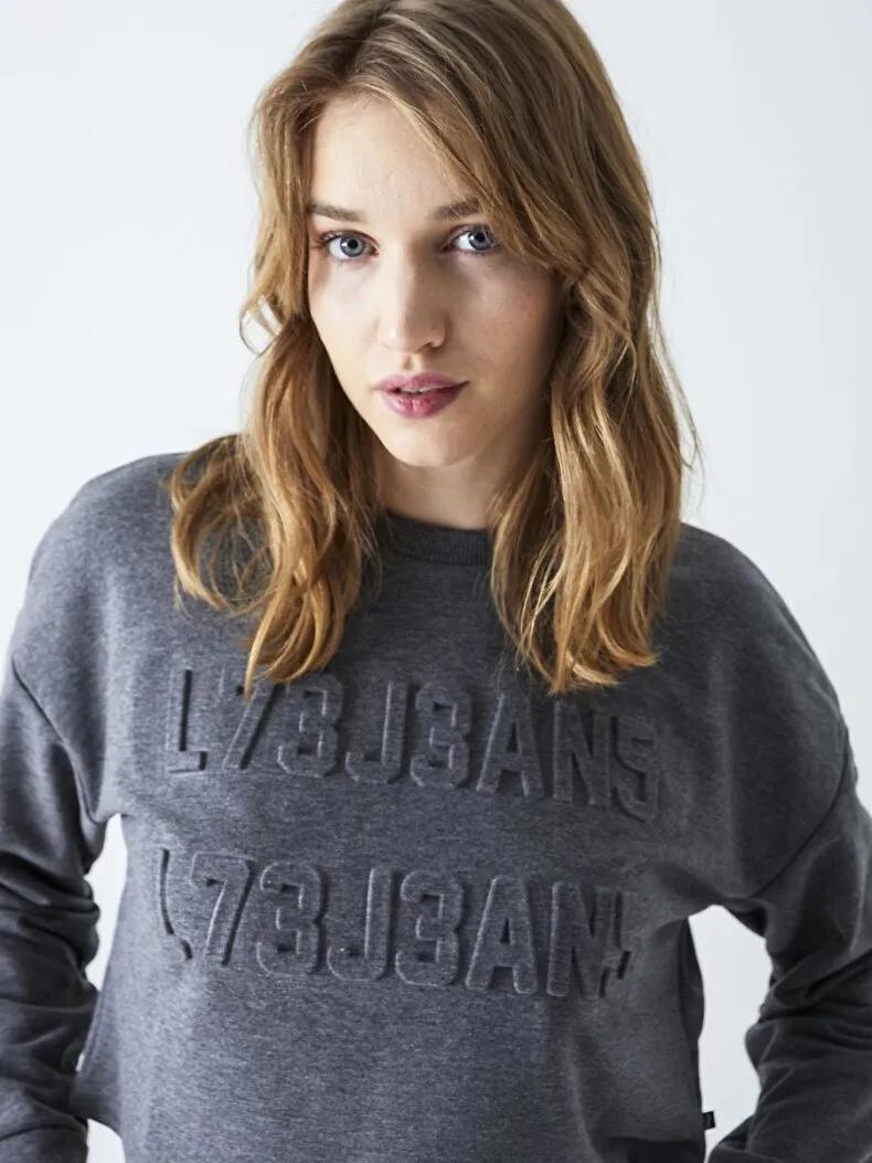 Cropped Crew Neck Grijs Sweatshirt