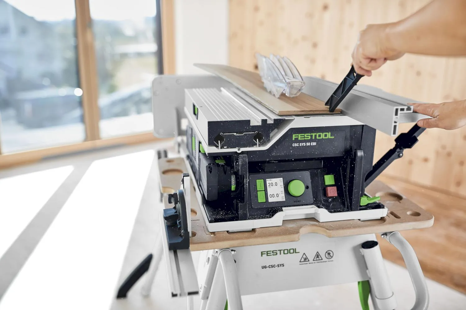 FESTOOL CSC SYS 50 EBISET ACCU TAFELCIRKELZAAG 2X18V 5.0AH MET ONDERSTEL  577379