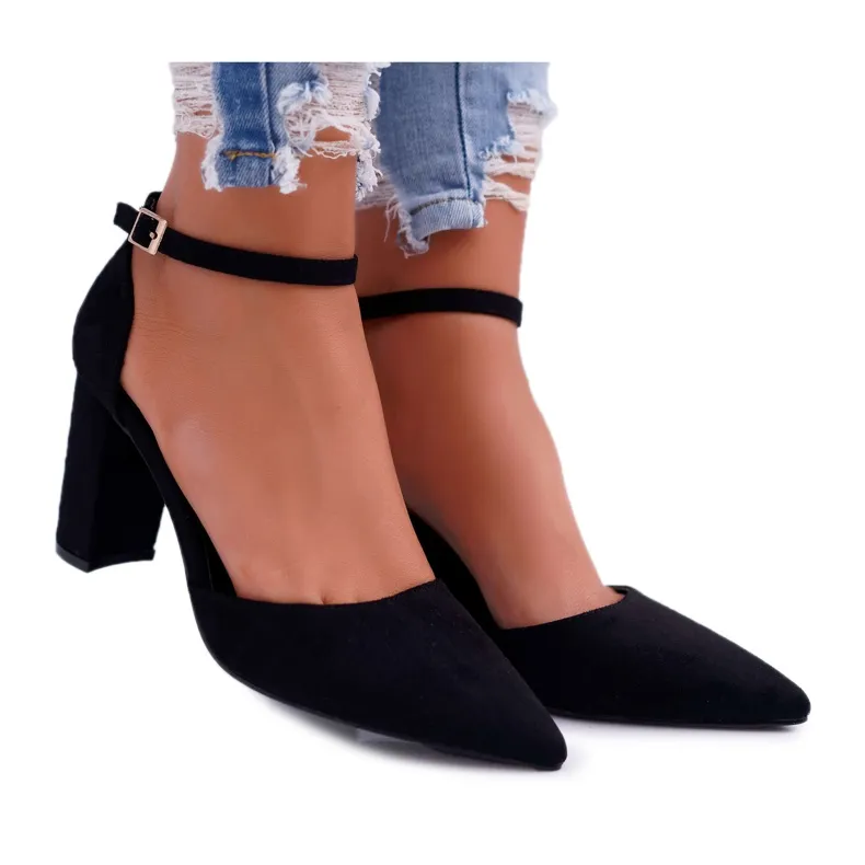 FRBS Dames Pumps On A Heel Black Grette zwart