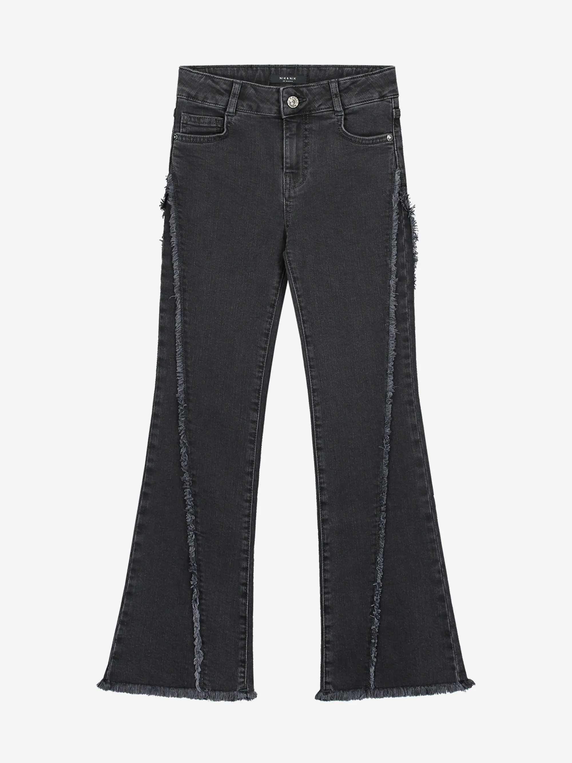 Jeans met rafels en rechte pijpen