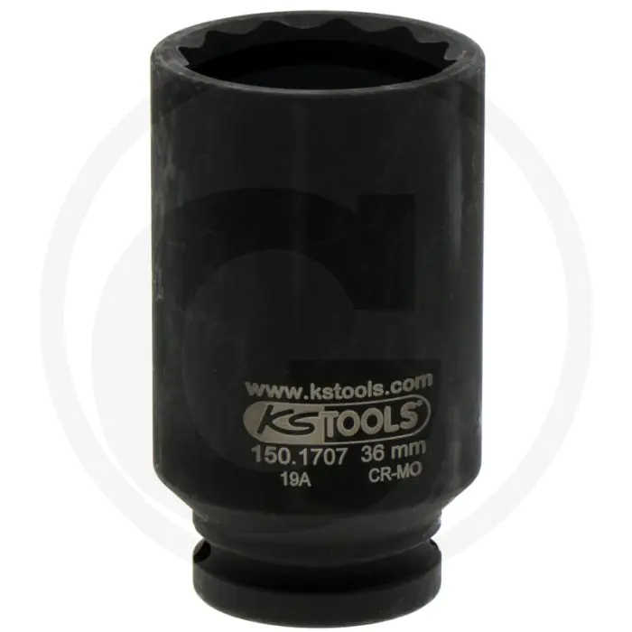 Ks tools 1/2” speciale cardanas krachtdopsleutel, lang, 36 mm - voor gelenkwellen, kardanwellenflansch