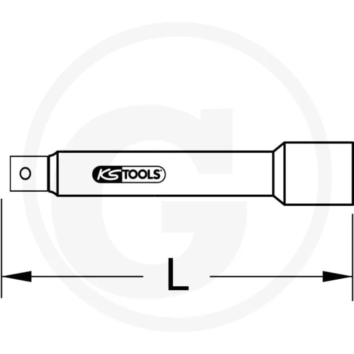 KS TOOLS 1/2” VERLENGSTUK, 180 MM  VIERKANTANTRIEB, KUGELARRETIERUNG, CHROOM VANADIUM