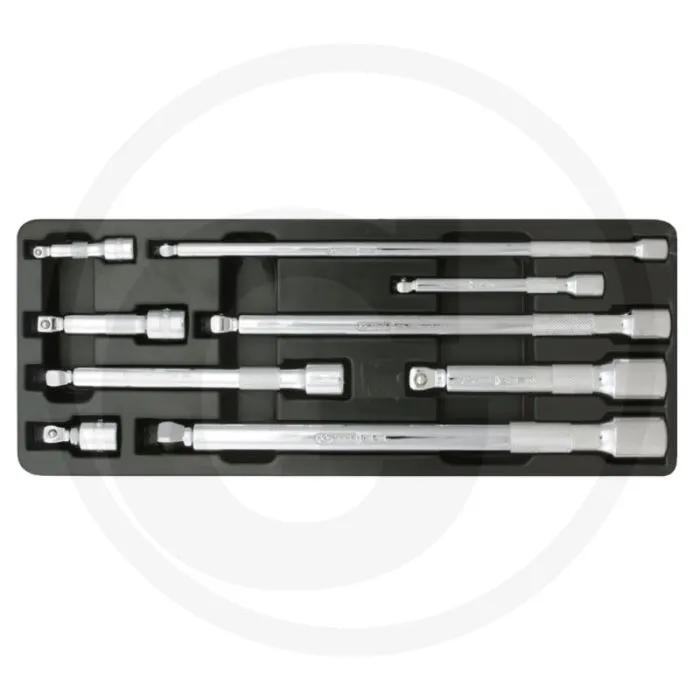 KS TOOLS 1/4"+3/8"+1/2" CHROMEPLUS® CARDANVERLENGSTUKSET 9DELIG  KIPPWINKEL 8°