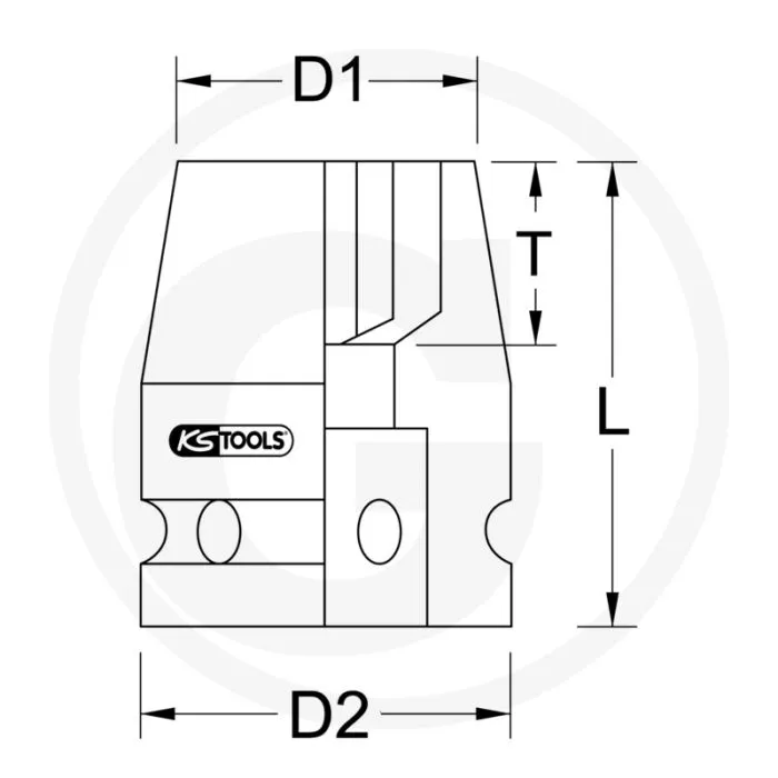 KS TOOLS 1" DOPSLEUTEL, ZESKANT, KRACHT, KORT, 1.7/8"  SUPER CHROOMMOLYBDEENSTAAL