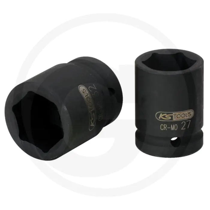 Ks tools 1" krachtdopsleutel zeskant, kort, 42 mm - phosphatiert, chrom-molybdän