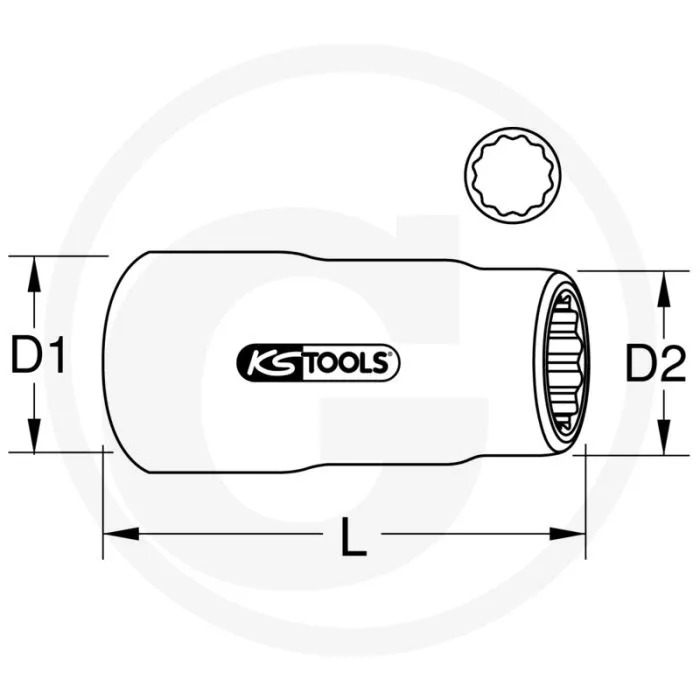 KS TOOLS 3/8" ISOLIERTE STECKNUSS, 5/8"  12KANT, VDE, DIN 7448