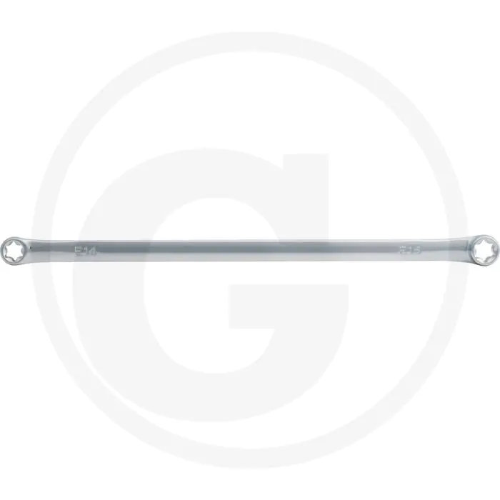 Ks tools chromeplus tx-e-dubbele ringsleutel extra lang, e22xe24 - dunwandig, verchroomd, vanadium - 400mm