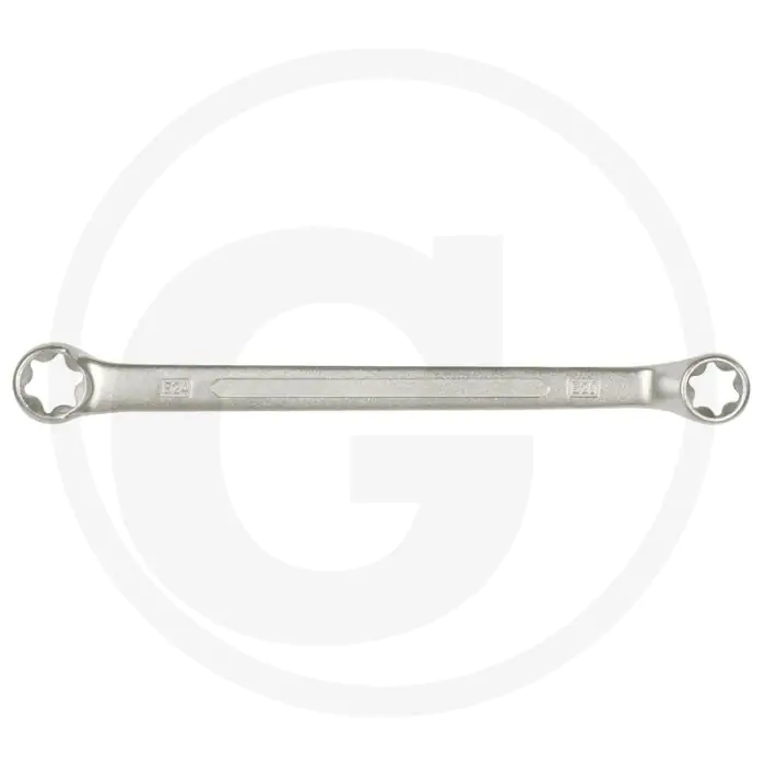 Ks tools classic tx-e dubbele ringsleutel, gebogen, e14xe18, 75° gekröpft, dünnwandig, mat satiniert, chrom vanadium
