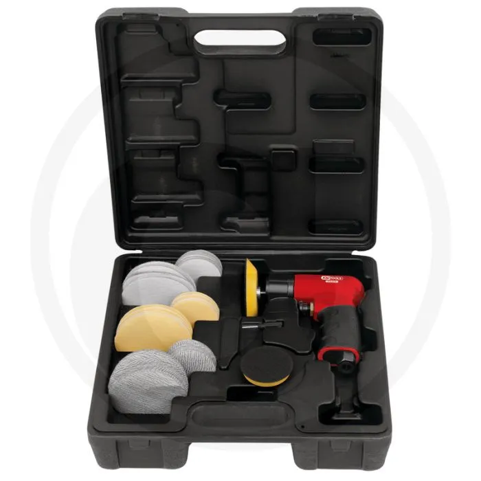 KS TOOLS PNEUMATISCHE MINI EXCENTERSCHUURMACHINE, SET 63DLG.  150 WATT, 15000 OMW/MIN, 113L/MIN