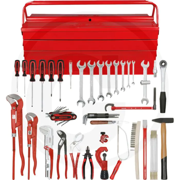 KS TOOLS SANITAIRPREMIUMGEREEDSCHAPSSET, IN METALLKISTE, 34TLG.  OPTIMAAL VOOR SANITAIRWERK