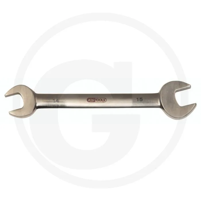 KS TOOLS TITANIUM+ DUBBELE STEEKSLEUTEL, 17X19 MM  100% ANTIMAGNETISCH, LICHTGEWICHT, ROESTVRIJ  DIN 3110 CONFORM