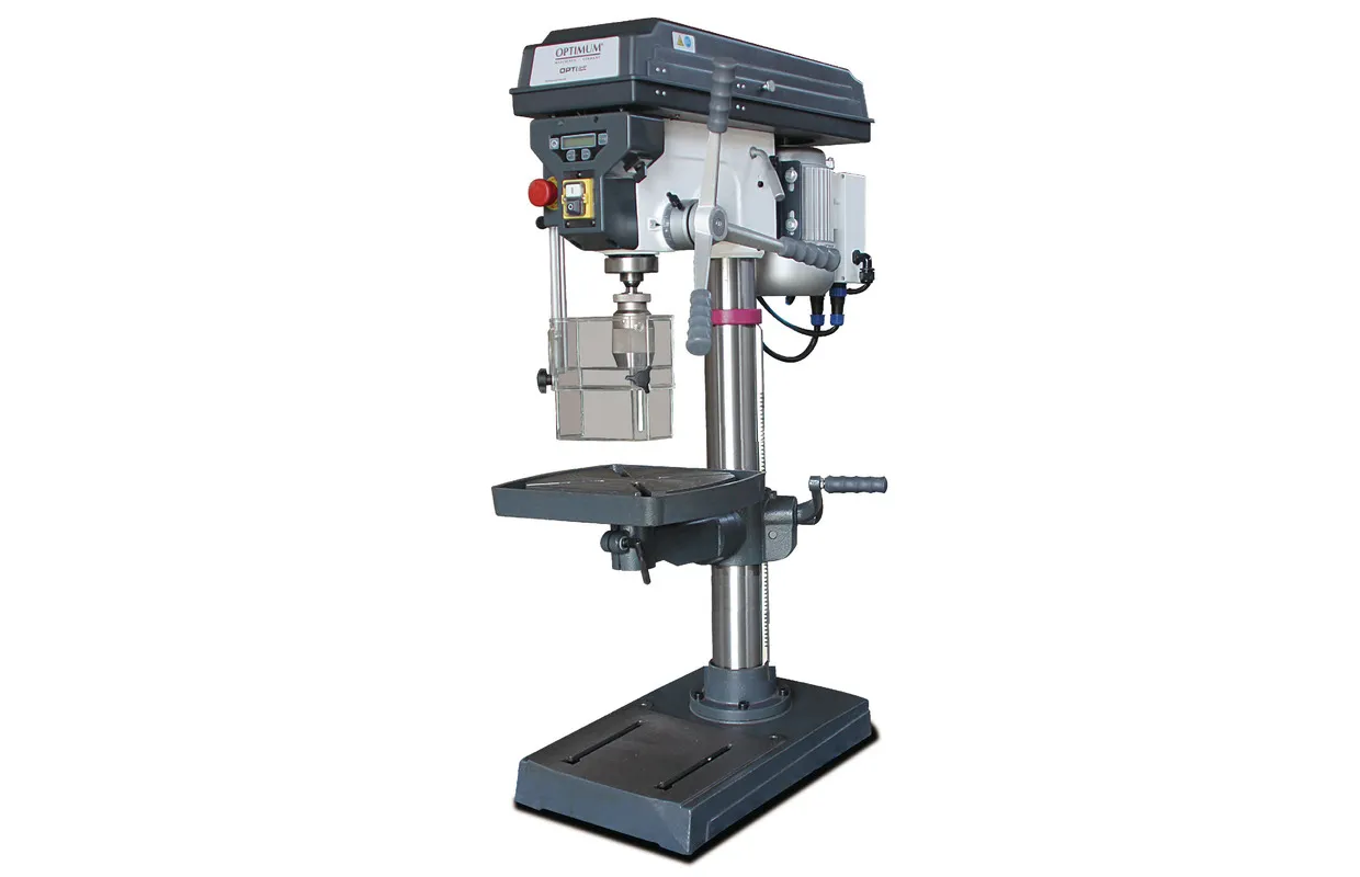 Professionele tafelboormachine boren tot ø 25 mm opname MK2 750W 400V digitale weergave 12 snelheden en boordiepte Optidrill