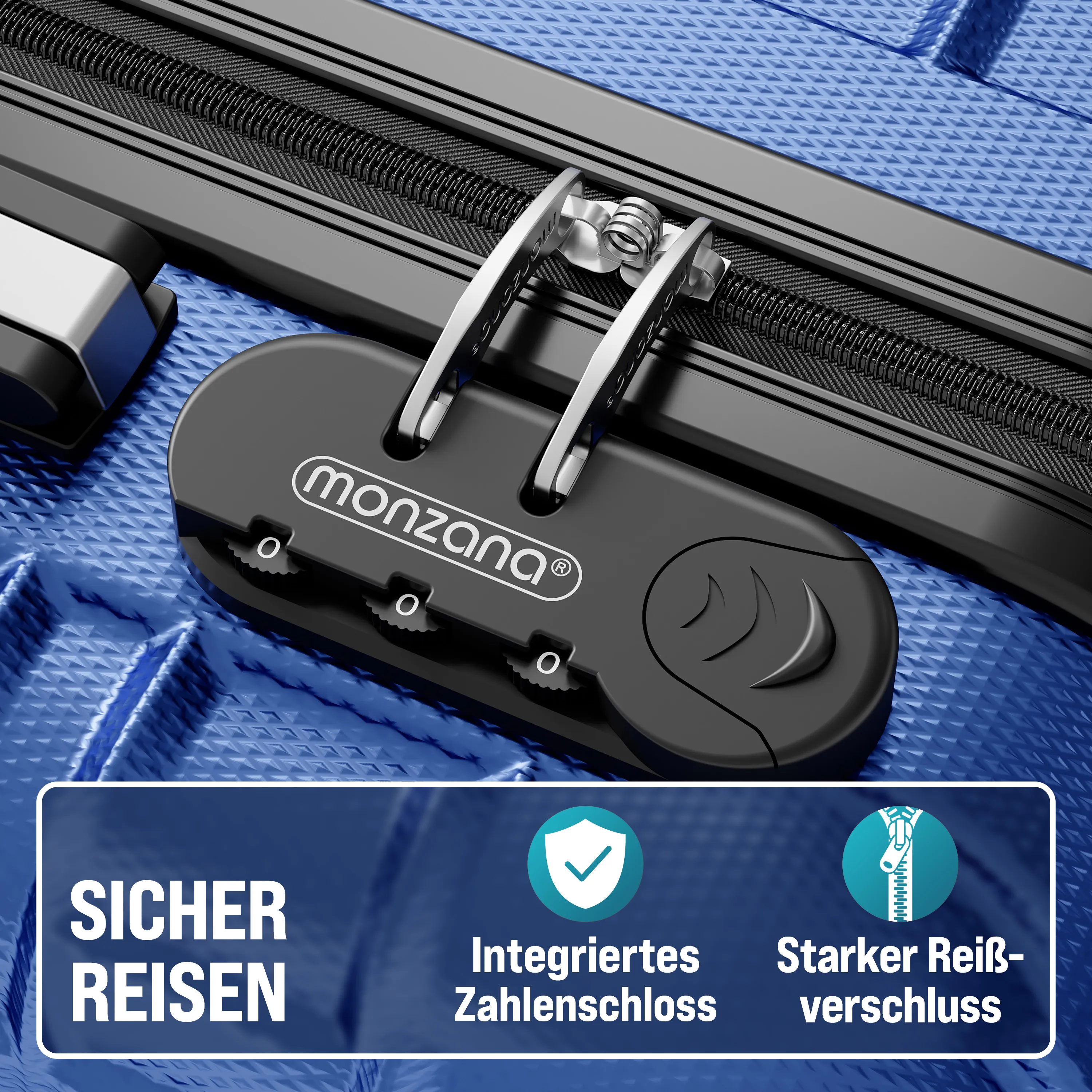 REISKOFFERS 4DELIGE BLAUW ABS ACCESSOIRES